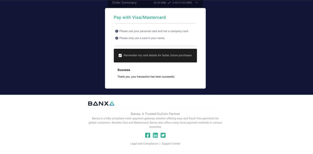 Banxa payment notification