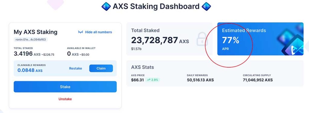 AXS Staking