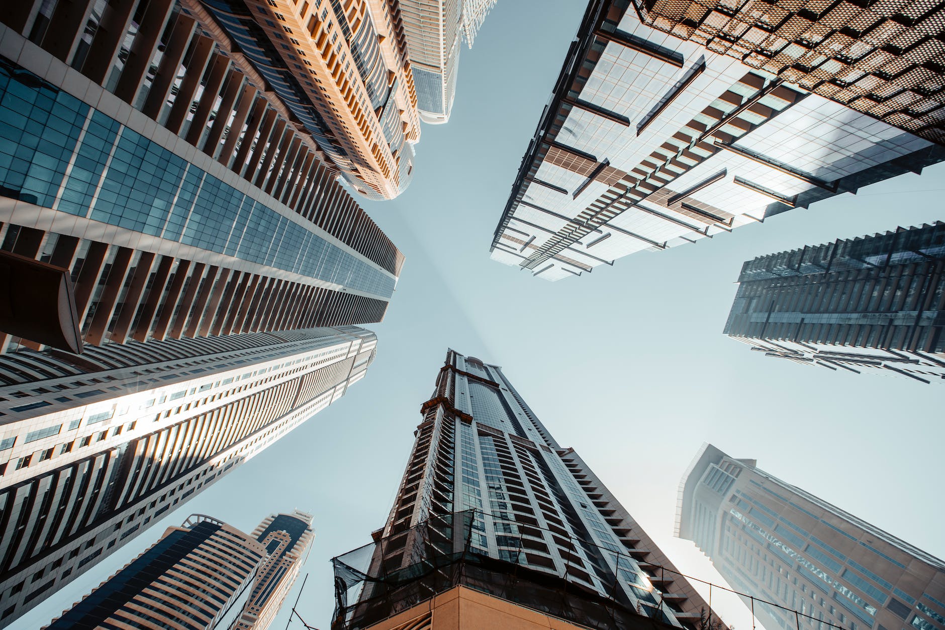 low angle photography of high rise buildings